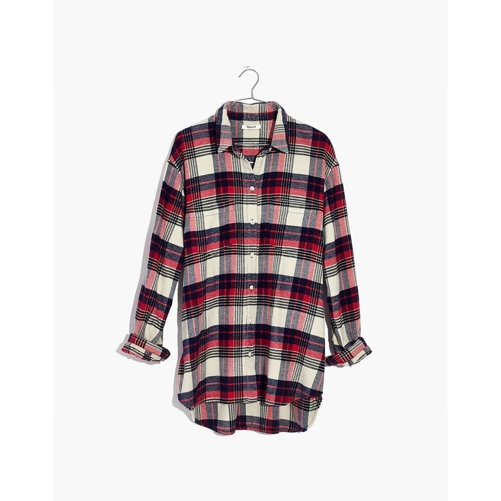 Madewell Oversized Ex-Boyfriend Shirt Plaid Flannel